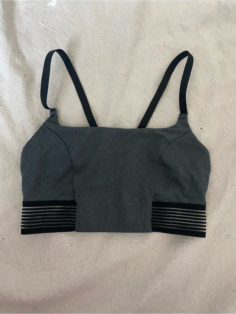 Gray & Black Seamless Bralette Top